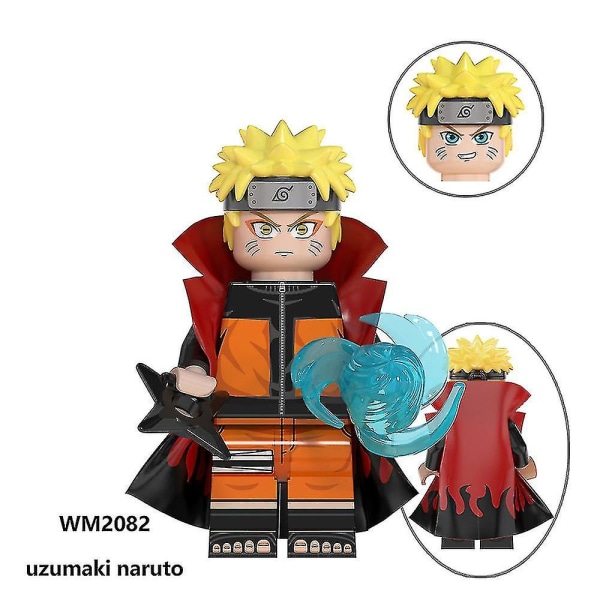 8 stk./sæt Naruto Anime Byggeklodser Actionfigurer Uzumaki Sasuke Kakashi Samling Minifigurer Legetøj Børn Fans Samleobjekt Gave[HK]