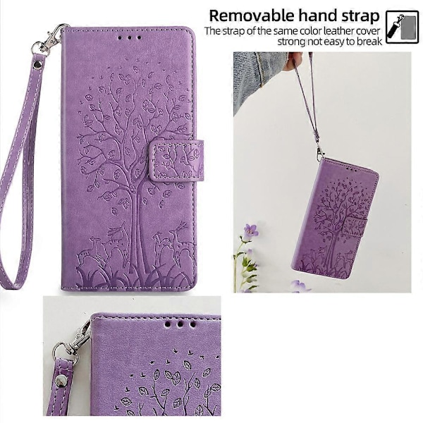 TCL 505 -kotelon lompakkoteline nahkainen kukka puhelinkuori tukkumyyjä [HK] Style B Multicolor