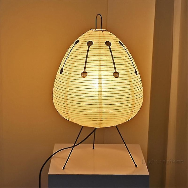 Japansk design Akari Wabi-sabi Yong bordlampe trykt rispapirlampe soverom Skrivebordsdekorasjon bordlampe Drop Shipping[hk] Flower Print LampUS Plug
