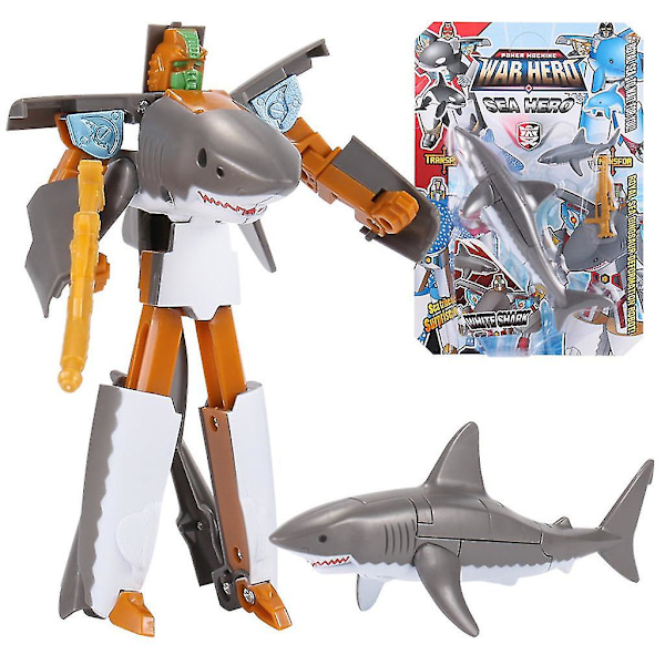 Børnelegetøj Konverteringsrobot Haj Ocean Anime Figur Julegave [HK]