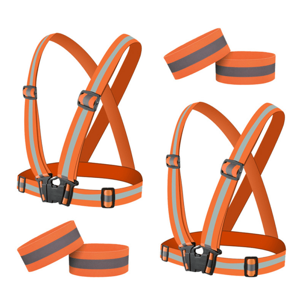 2-Pack - Reflexsele för Vuxna & Barn / Reflexväst - Reflex MultiColor one size[HK] Orange-red
