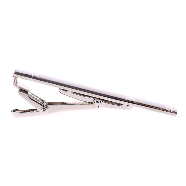 Ny elegant herre metall sølv tone enkel slips slips bar lås Clip Clamp Pin