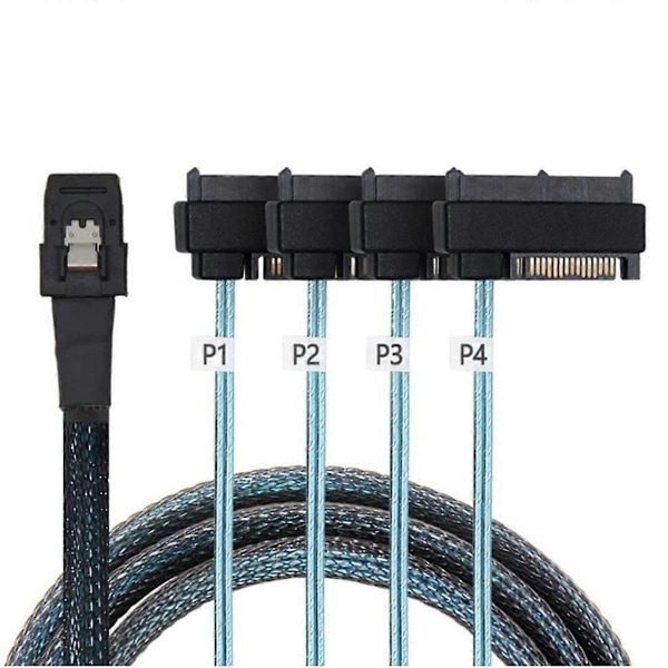 Mini Sas Sff-8087 - 4 Sff-8482 palvelinlevykortin kiintolevyn datakaapeli Sata-virtakaapeli 0,5 m [HK] As Shown