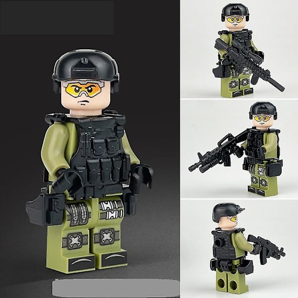 12 kpl Sotilas Action Figurit SWAT-tiimi Poliisihahmot Rakennuspalikat Leikkiseti [HK]