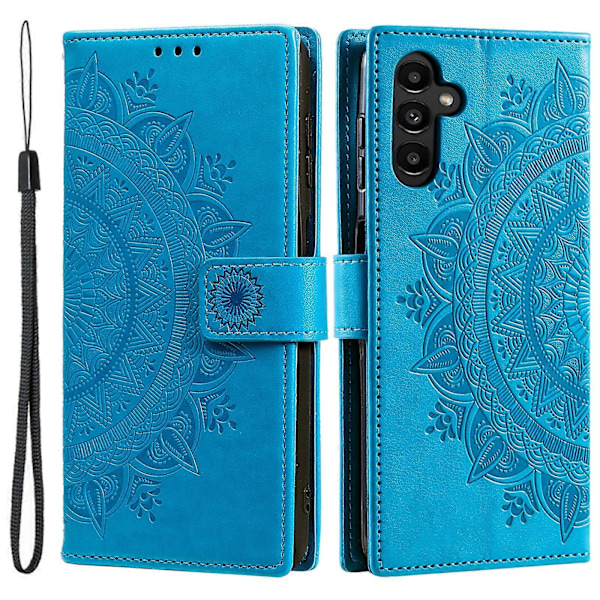 För Samsung Galaxy S25 Plus Skal Präglat Totem PU Läder Plånbok Ställ Telefonskydd [HK] Blue