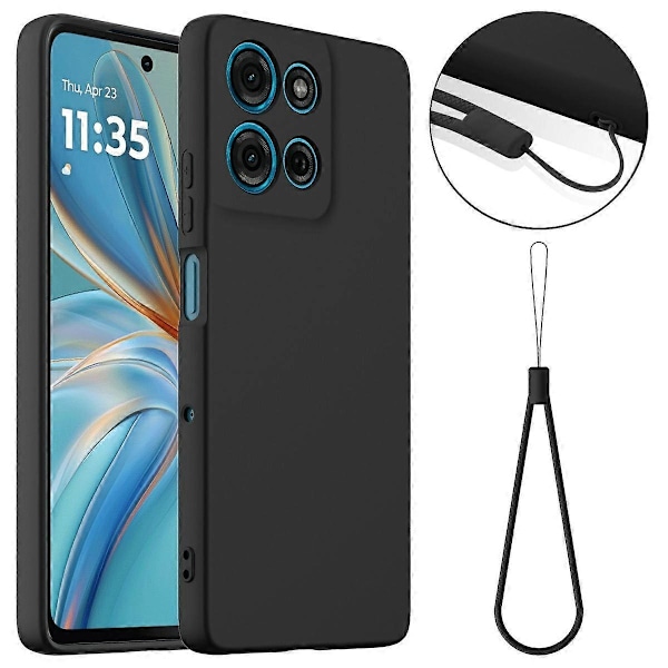 Motorola Moto G75 5G -kotelo, yhteensopiva MagSafe-nestemäisen silikonipuhelinkuoren kanssa ja kaulanauhalla [HK] Style B Multicolor