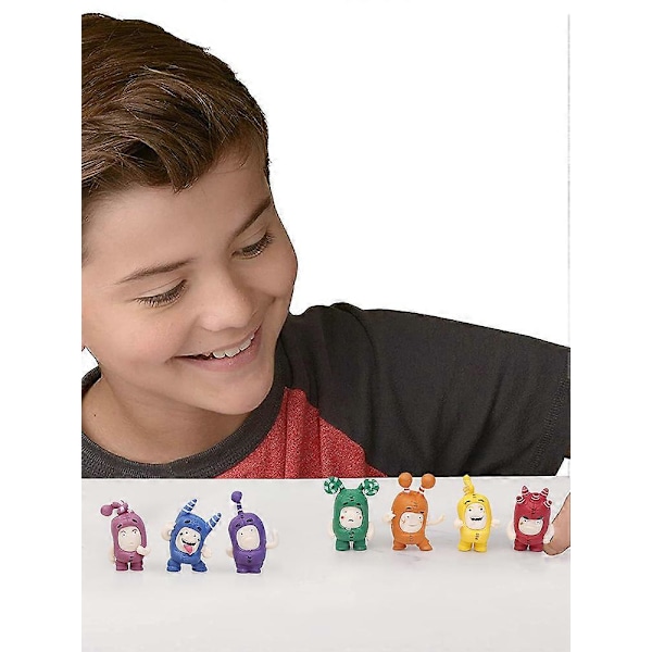 7st/Set Oddbods Figurer Tecknade Leksaker Dockor Mjuka Söta Pogo Nya Bubbles Jeff Leksak Slick[HK] 4cm