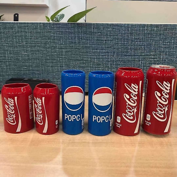 HK  Silikoninen Coca-Cola-pullon suojus, Coca-Cola-tölkin juomasuojus, Coca-Cola-kuppisuojus, punainen, 355 ml (hs)