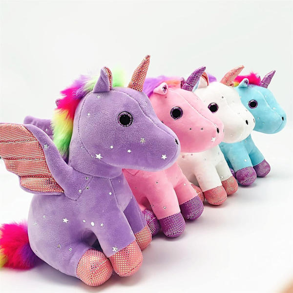 Violetti Unikko Pehmolelu Rainbow Monivärinen Enkeli Unikko Pegasos Kawaii Pehmeä Unikko Tyyny Syntymäpäivä Joululahja[HK]