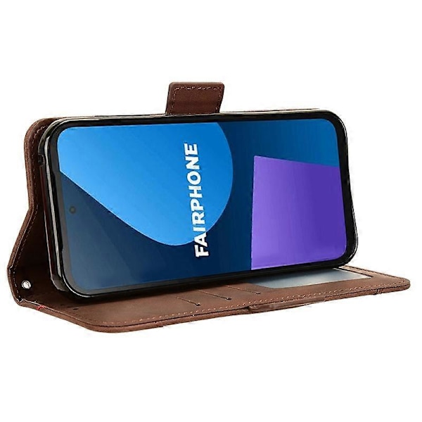 Skal till Fairphone 5 Anti-repor Folio Flip PU Läder Plånboksfodral [HK] Style E Multicolor