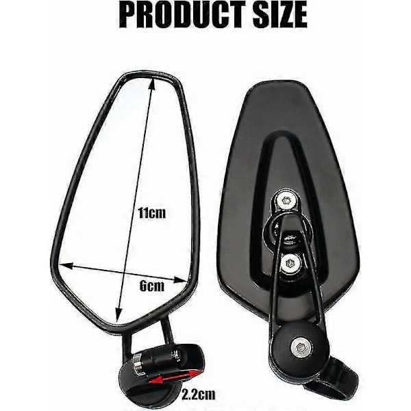 SRBTV-Motorcykelstyr Spejle Motorcykelspejle Kompatible Xj6 Mt01 Mt03 Mt07 Mt09 (sort)[HK]