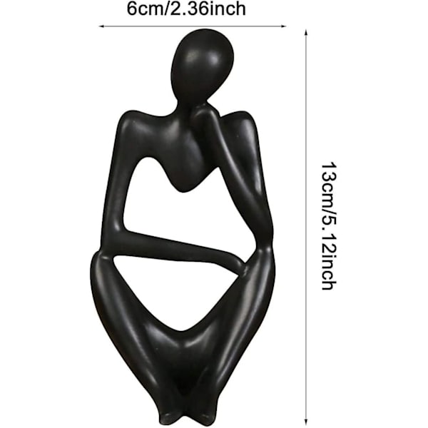 HK Abstrakt Resin Statue Skulptur & Figurer Moderne Hjem Innredning Stue Svart Unike Statuer