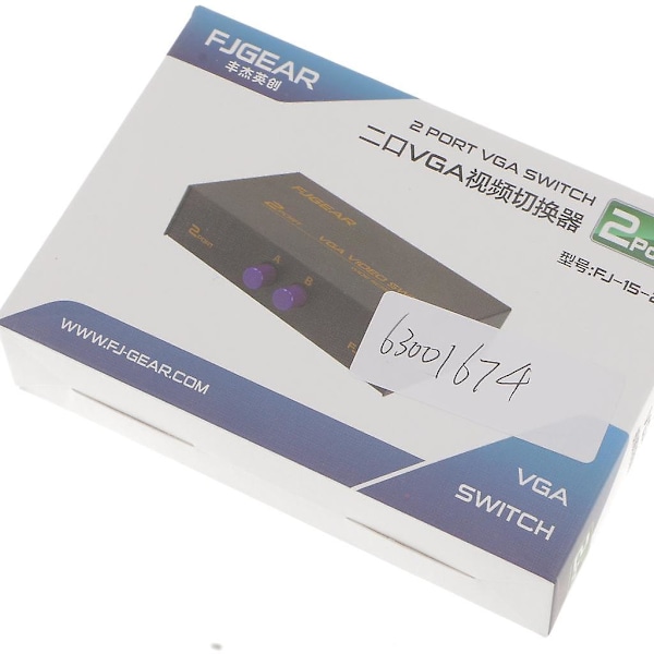 2 In 1 Ut VGA Manuell Delningsväljare Switchbox För LCD PC MC[HK]