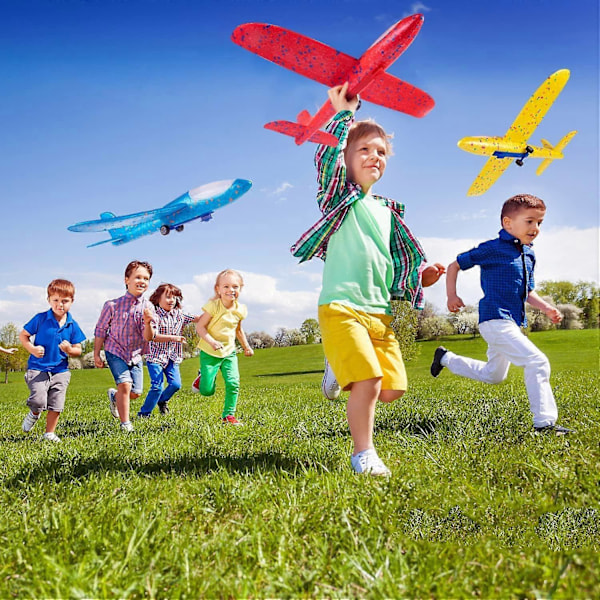 4-pack Glidflygplan, Handkastande Skumflygplan, Manuellt Kastande Plan, Utomhus Handkastande Leksaksflygplan, Skumflygplan för Pojkar & Flickor[HK]