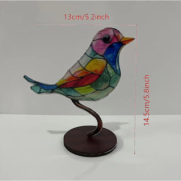 Lasimaalauksella koristellut linnut oksalla, pöytäkoristeet, metallilintuveistoskoristeet [HK] 1 birds