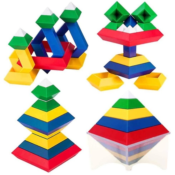 Byggklossar Leksaker 3D-pussel Brain Teasers Pyramid Speed ​​Cubes Leksaker[HK]