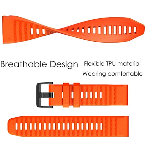 INF Garmin armband 26 mm Fenix 6X/5X Plus/3HR/Descent MK1 silikon Orange[HK]