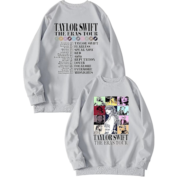 Taylor Swift Fans 1989 Casual Taylor Swift Crew Neck Sweatshirt-grey[HK]