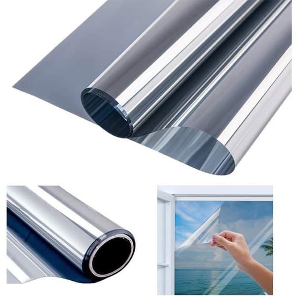 Envägs spegelfilm 40×200 cm - UV-blockerande solfilm, minskar värme med 50%, insynsskydd