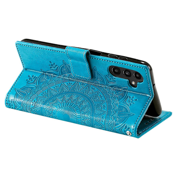 Plånboksfodral Mandala Blommönster PU Läder Telefonskal för Samsung Galaxy A35 5G [HK] Blue