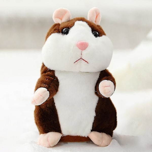 Puhuva Hamsteri-Leikkieläin - Toistaa Sanasi - Elektroninen Lemmikkieläin Puhuva Pehmolelu Hamsteri Lapsille Lahjaksi Juhliin [HK] Dark Brown