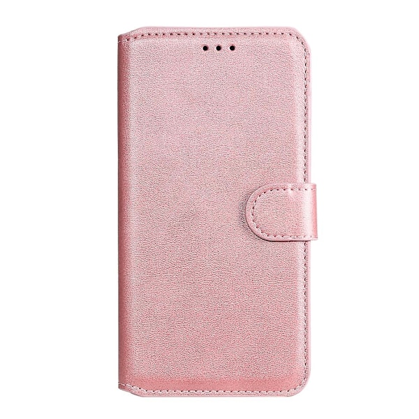 Kalveskinds tekstur læder cover til Motorola Moto G8 Power Lite[HK] Rose Gold