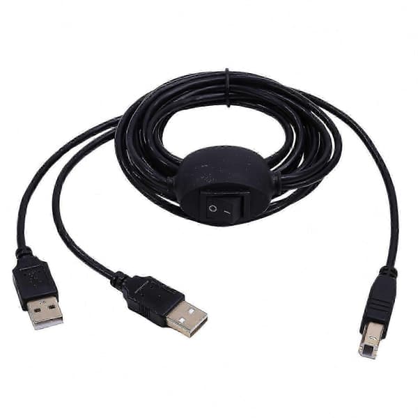 USB A til B hann skriverkabel med 2-i-1 splitter for doble datamaskiner[HK] Black A