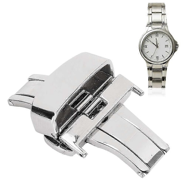 3 st Rostfritt Stål Klocklås Spänne, Viklås Klockarmband Lås Ersättningstillbehör [HK] 22mm