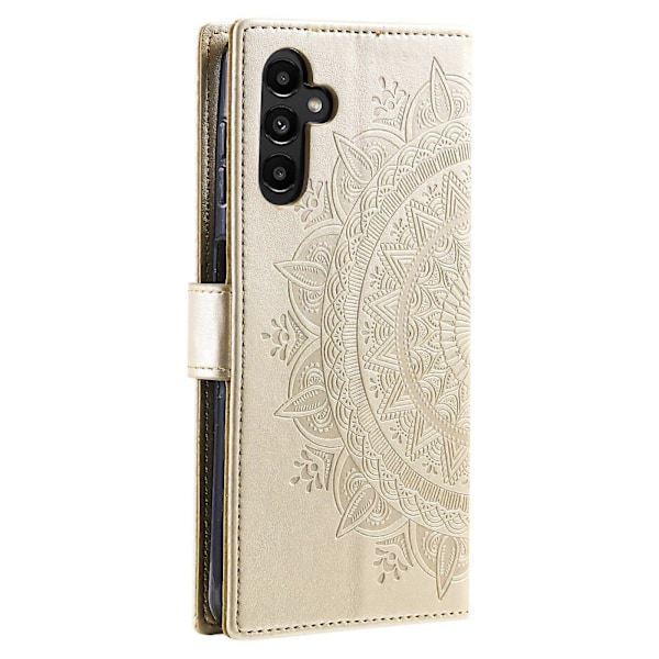 För Samsung Galaxy S25 Plus Skal Präglat Totem PU Läder Plånbok Ställ Telefonskydd [HK] Gold