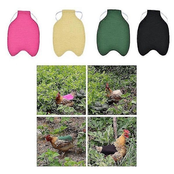 5-pack Kycklingsadel Hönsförkläde Fjäderfixerare Vingryggskydd Hönsförkläde med Elastiska Remmar för Små Medelstora Höns[HK] Khaki
