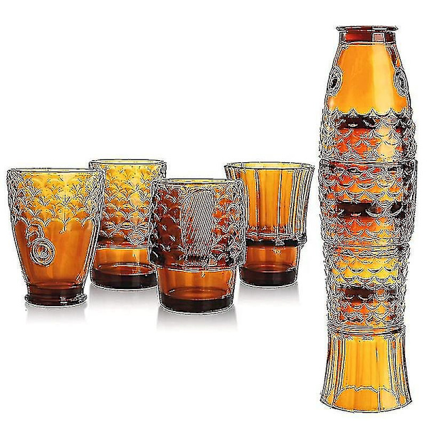 Koi Stack Ass Set Fiskformad Gobelet Cup Cocktail Ölglas Stapelbara Dricksglas Set Glasvaror[HK]