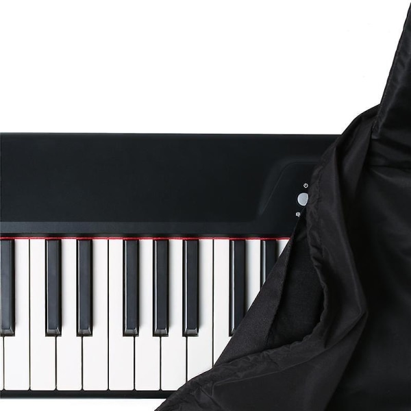 HK Pianotastatur støvdeksel for 88 tangenter, med notestativdeksel, elektrisk pianodeksel, støvtett A Black