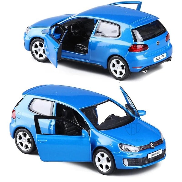 1:36 Golf 6 Gti Diecast Alloy Car Model Toy Vehicle Metal Simulation Toy Car Model 2 Doors Opened Collection Childrens Toys Gift[HK] Black