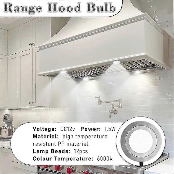 2 kpl 1,5 W Liesituulettimen Lamput, 12 VDC Keittiön Liesituulettimen Lamput, Keittiön Valon Vaihto 20 W Halogeenilamput [HK] As Shown