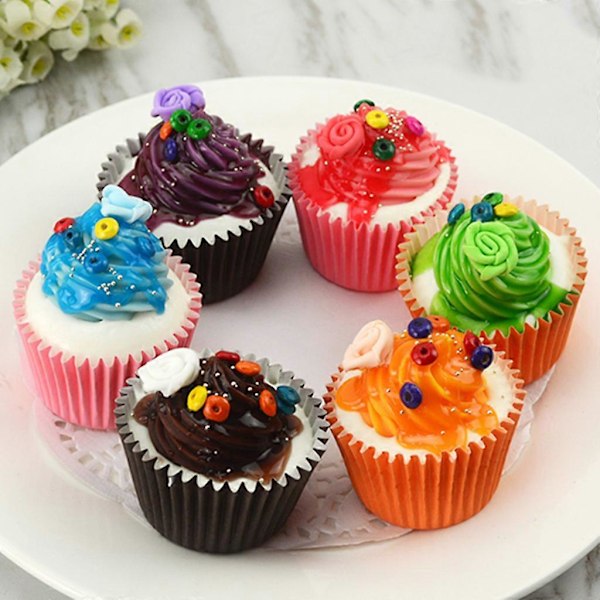 Realistisk Kunstig Falsk Kage Cupcake Model Kop Display Fotografi Rekvisitter Håndværk[HK] Multi