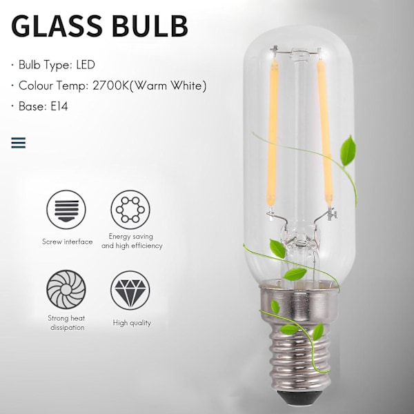 2x E14 3W LED Spiskåpa Extraktorfläktlampa[HkkK] Warm White