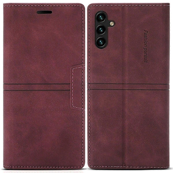 Til Samsung Galaxy A26 5G Wallet Case Magnetisk Lukning Læder Telefon Cover - Sort[HK] Multicolor Wine Red