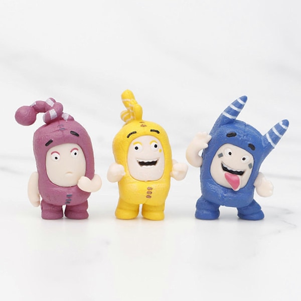 7st/Set Oddbods Figurer Tecknade Leksaker Dockor Mjuka Söta Pogo Nya Bubbles Jeff Leksak Slick[HK] 4cm