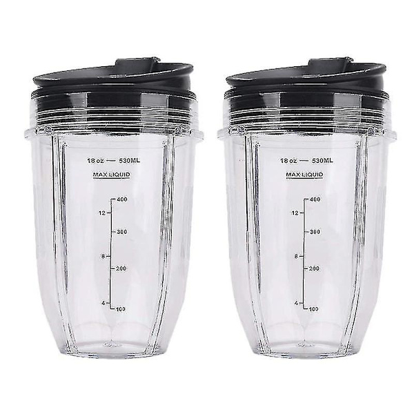 HKK  2 stk. 18oz udskiftnings Ninja Blender kopper med låg til Ninja Auto Iq Bl480 Bl642 Bl450 Bl682 Bl480