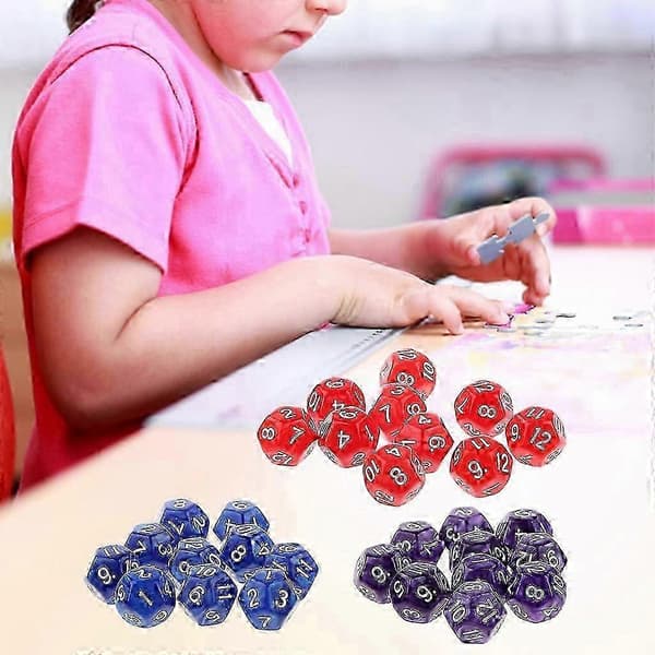 D12 12-sidiga polyedriska tärningar 10-pack för RPG-brädspel och familjefesttillbehör[HK] A