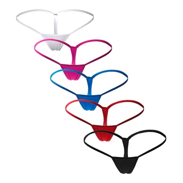 5 stk Nye T-streng Sexy Truser Fristelse Mikro G-streng Undertøy Kvinner Lavt Liv Lingeri Truser T Undertøy For Damer[HK] S 1pc 5pcs Color mixing