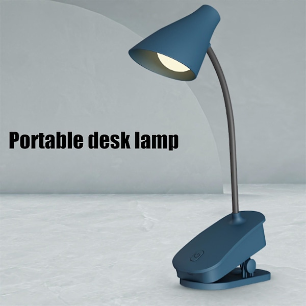 Lampsklämma Skrivbordslampa LED Förvaring Bärbar Skrivbordslampa Sovrum Sängbord Klämma Nattlampa USB Laddning Present[HkkK] Blue