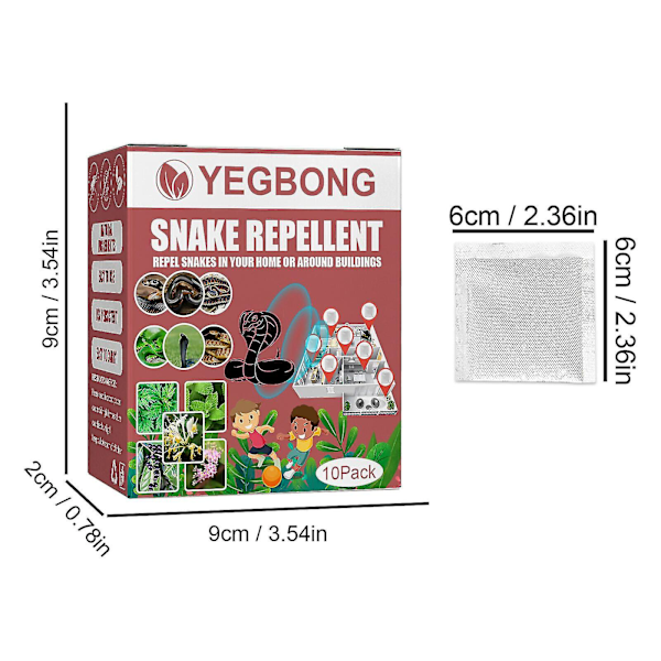 10-pakning Snake Away Repellent, slangeavstøtende poser for å avvise utendørs innendørs [HK]