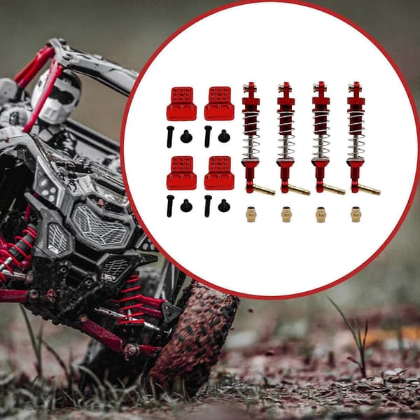 1/16 RC Bil Støtdempere Oppgraderinger Solid Aluminium Erstatning Reservedeler[HK] Red
