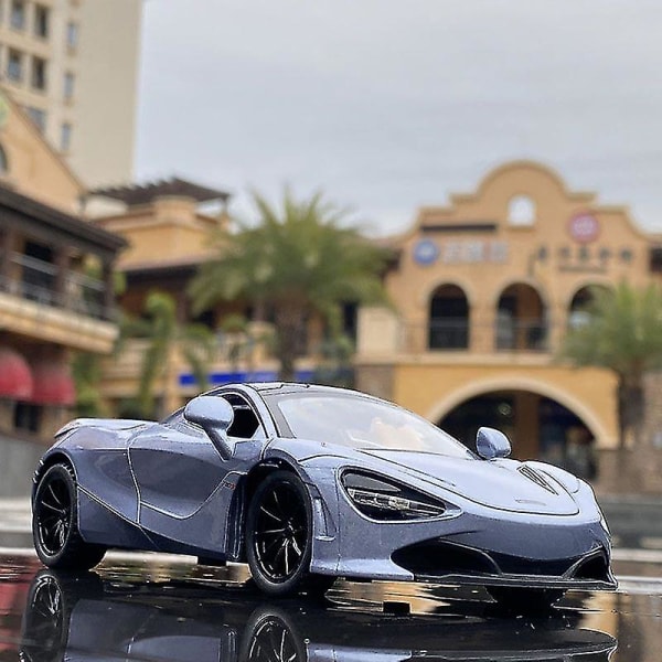 1:32 Mclaren 720s Spider Bilmodel Legering Sportsvogn Begrænset Udgave Metal Bilmodel Samling Legetøjsbil Børns Fødselsdag Gave-xh[HK] Silver blue