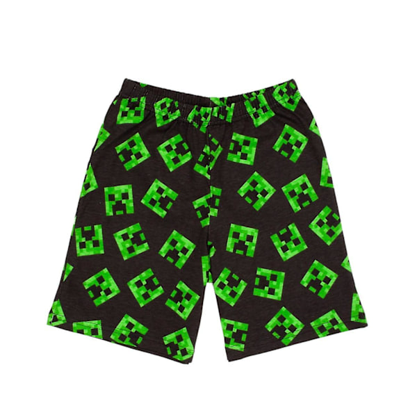 Minecraft Boys Short Sleeve Short Leg Pyjama Set Black Creeper & Zombine All-Over Print[HK] Green 5-6 Years