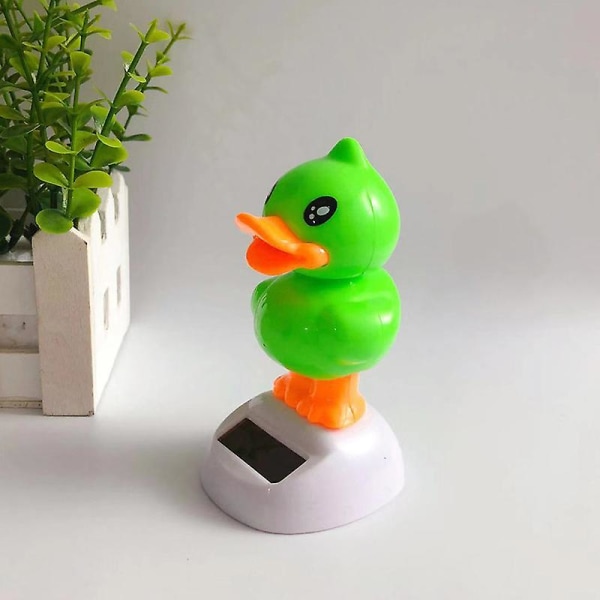 Solcelled Tegnefilm Figur Ornament Til Bil Instrumentbræt Dynamisk Dansende Dyr Bordpynt[HkkK] White Duck