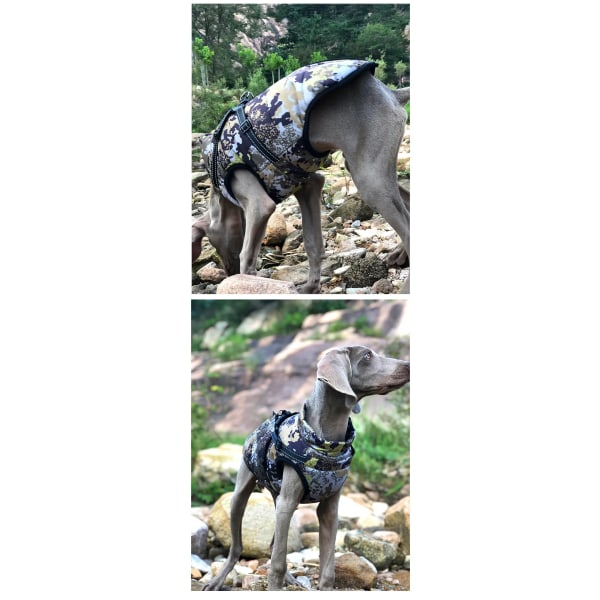 Stor hundjacka med sele Vintervarma hundkläder för Labrador Vattentät Big Dog Coat Chihuahua French Bulldog Outfits Kamouflage[HK] Kamouflage 3XL
