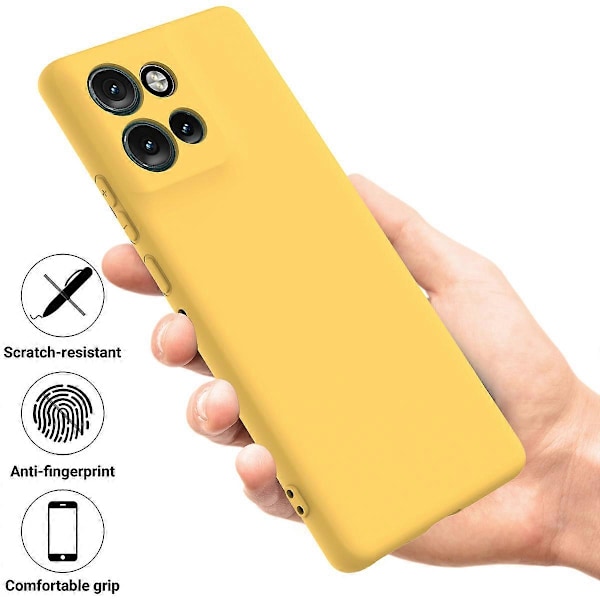För Motorola Edge 50 Neo 5G Skal Flytande Silikon Anti-Repor Telefonskydd med Handrem [HK] Yellow