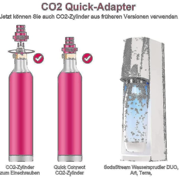 HKK Snabbanslutning CO2-adapter Kompatibel Sodastream Vattenspridare Duo Art, Terra, Tr21-4 Jnnjv